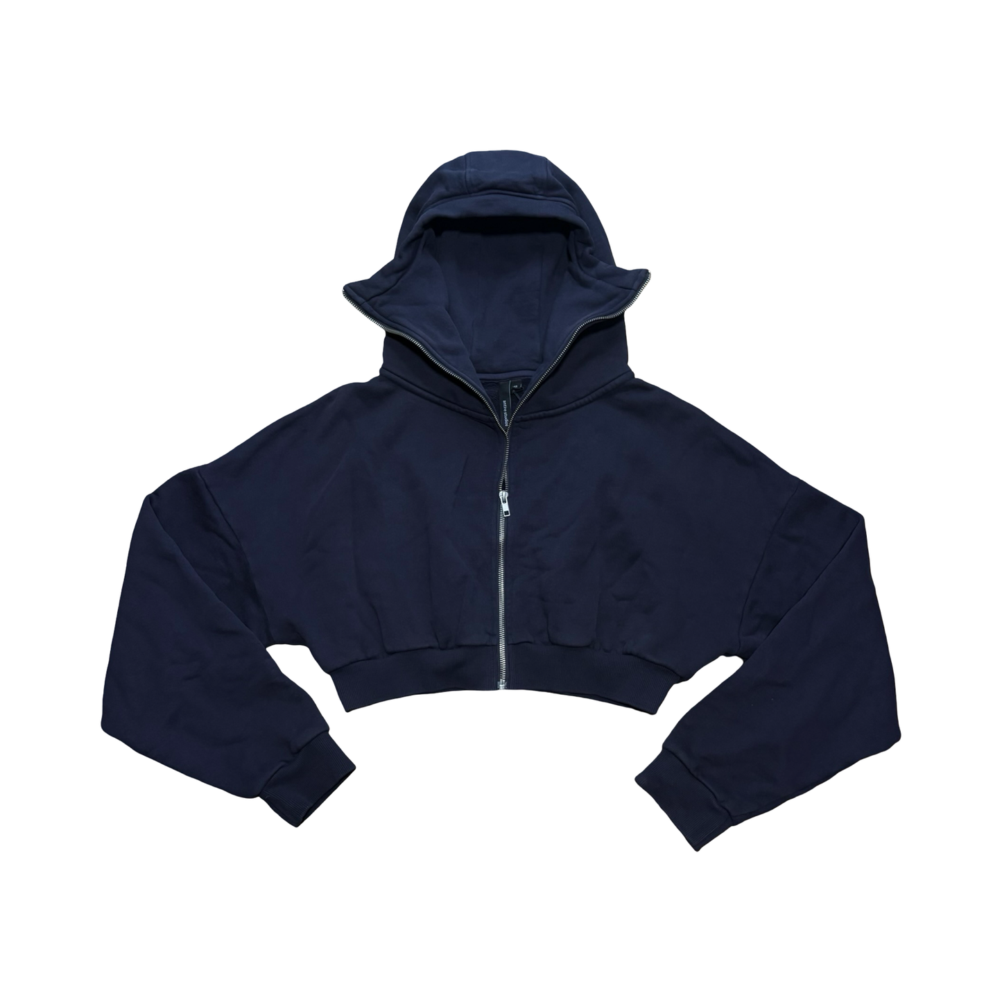 Entire Studios Cropped Navy Zip Hoodie