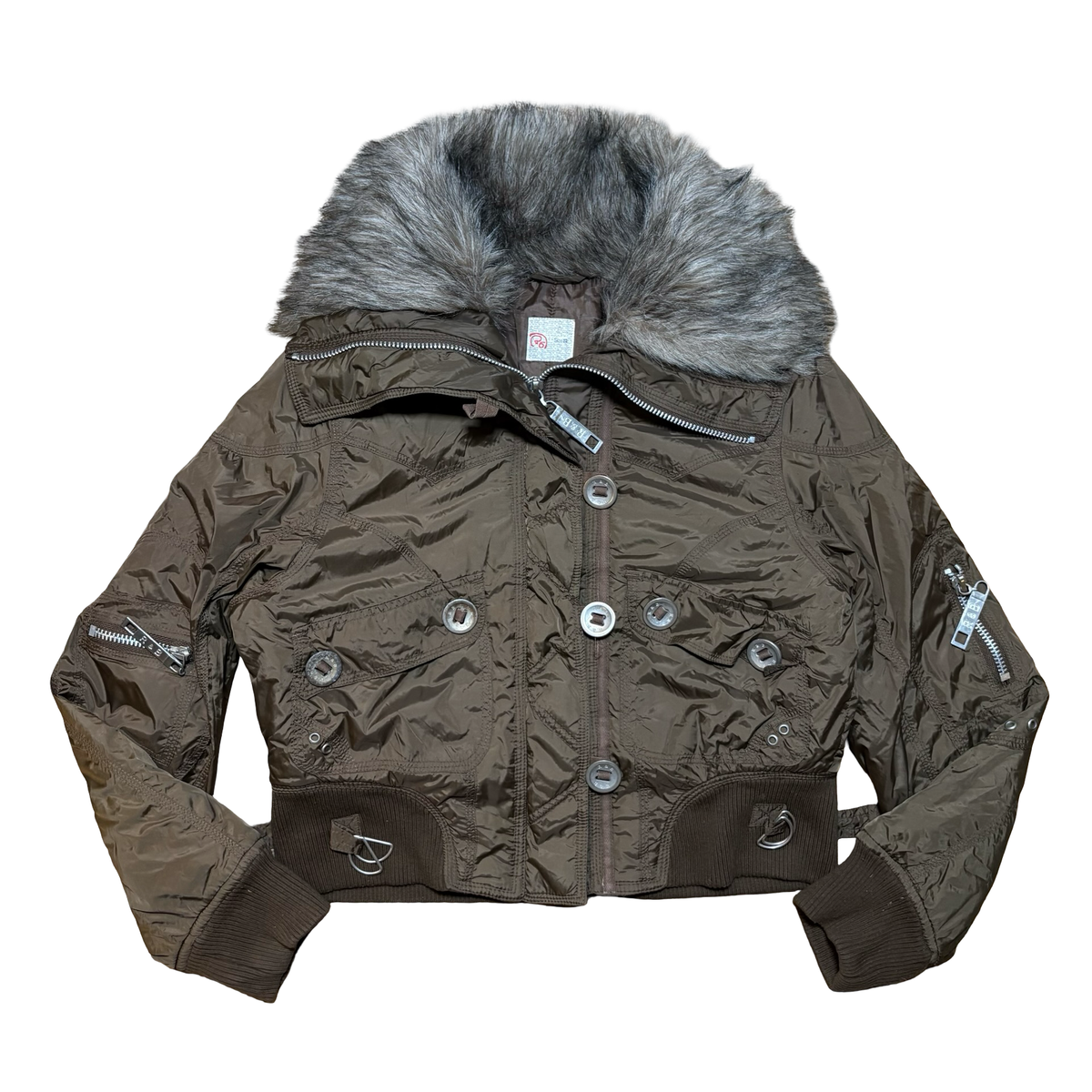 Vintage Fur Button Bomber