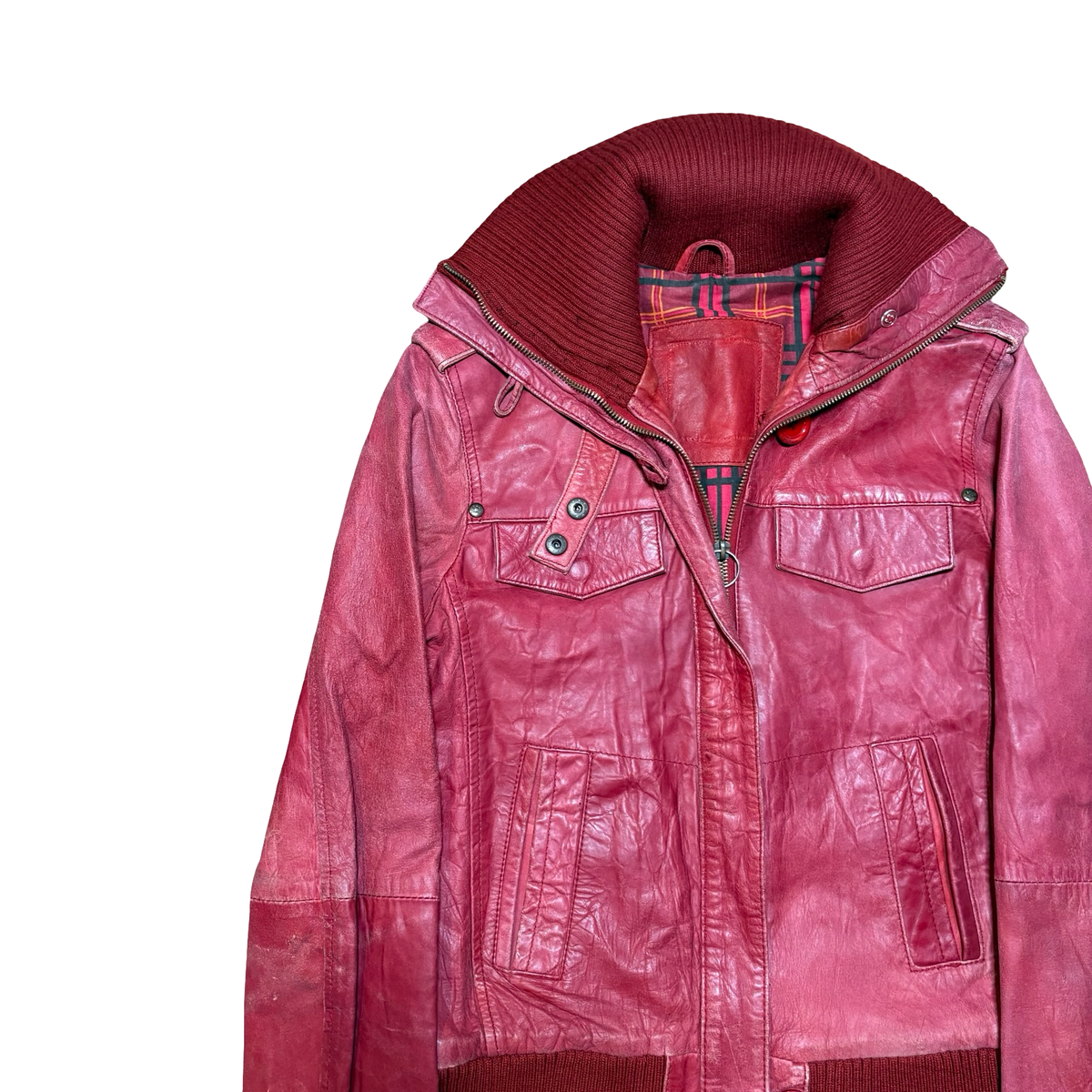 Vintage Red Leather Jacket