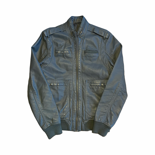 Gray Leather Jacket