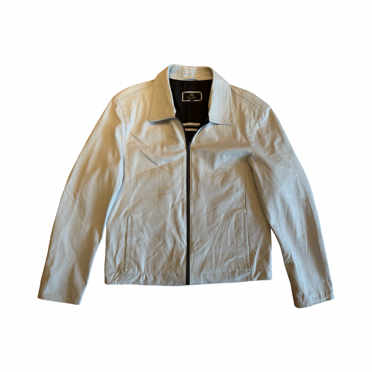 Vintage Loro Piana White Leather Jacket
