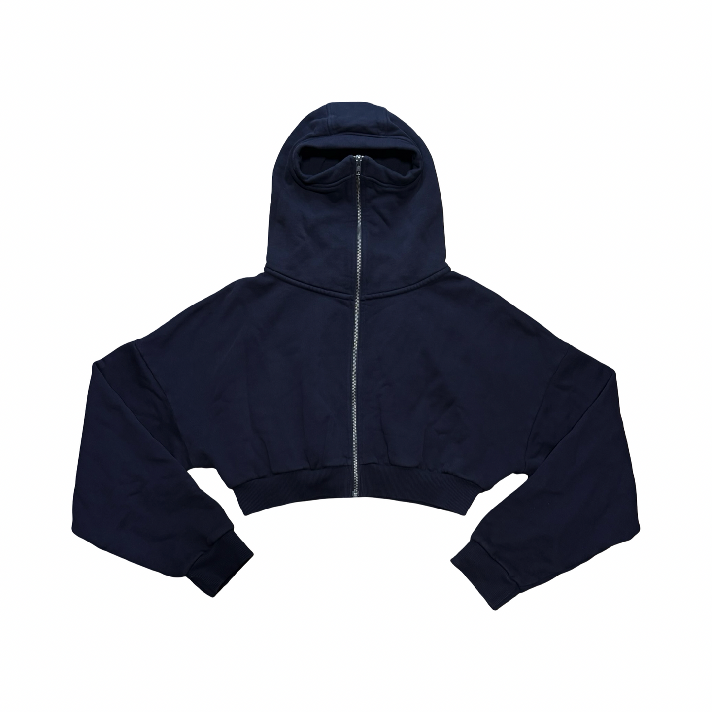 Entire Studios Cropped Navy Zip Hoodie