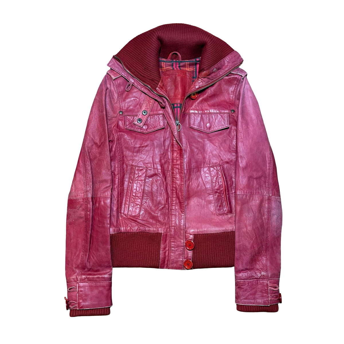 Vintage Red Leather Jacket