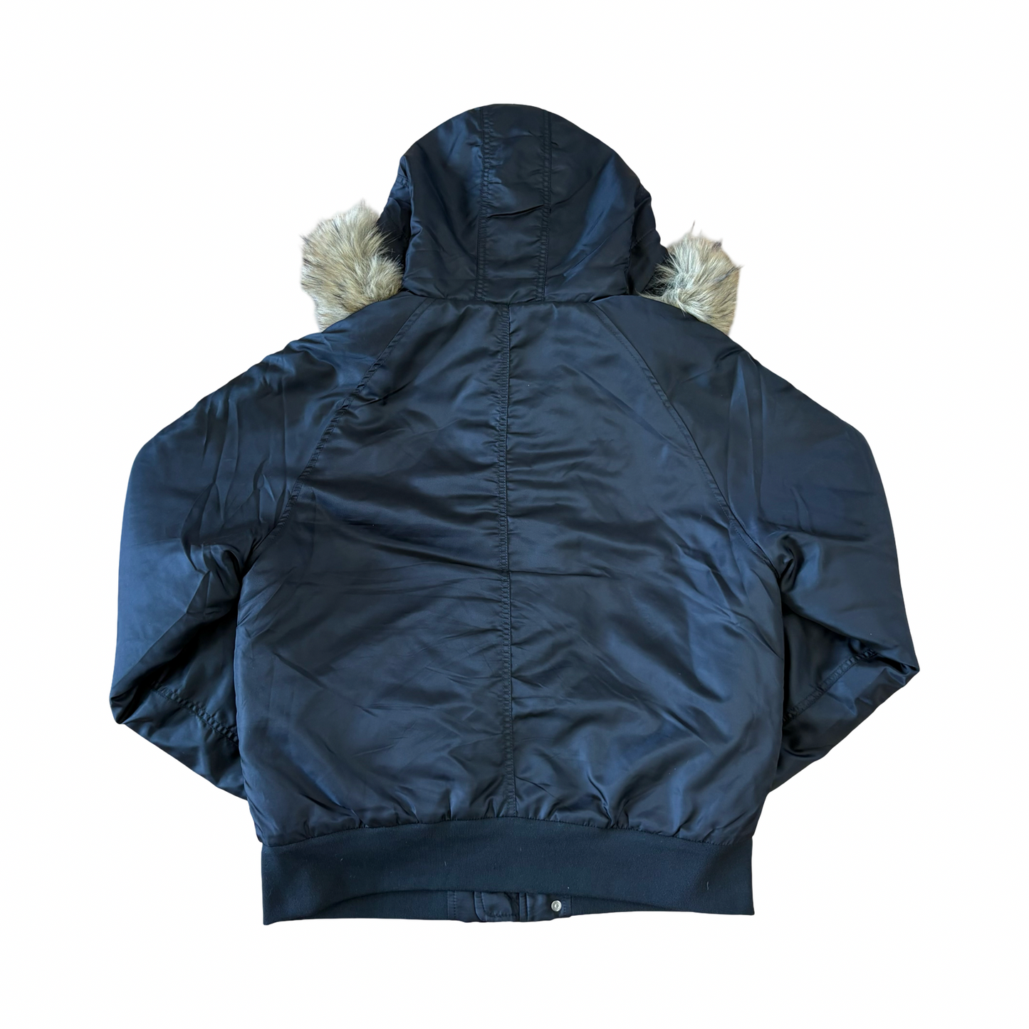 Black Fur Bomber Jacket